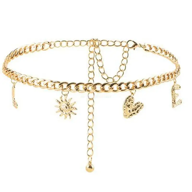 

Hip Hop Waist Belt Modern Sexy for Street Dance Music Festival Jeans Dress Belt Body Jewelry Versatile Metallic Link Dropship