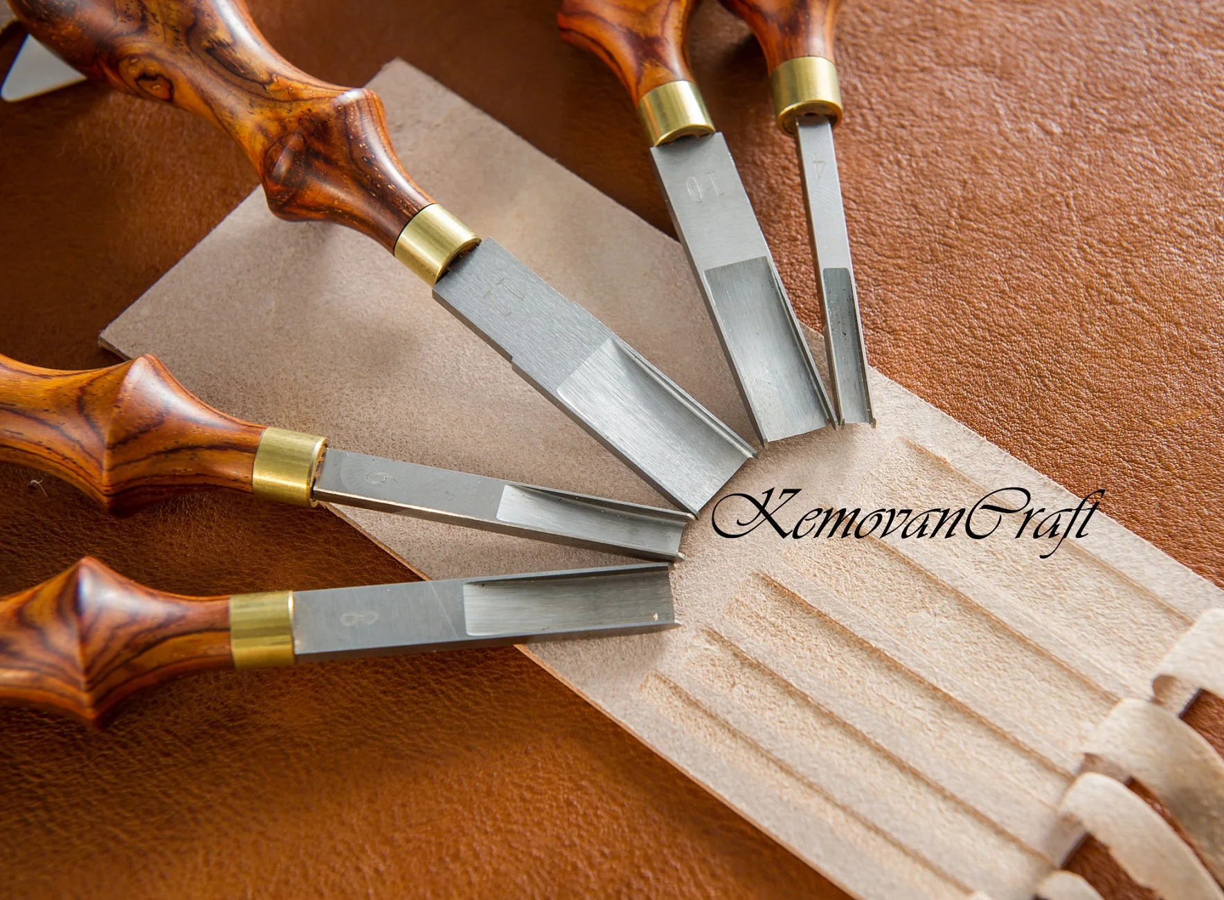 

Leather Wide Skiver Cocobolo 4 to 12mm- Edge Skiving Tool Leather Craft Tools by KemovanCraft