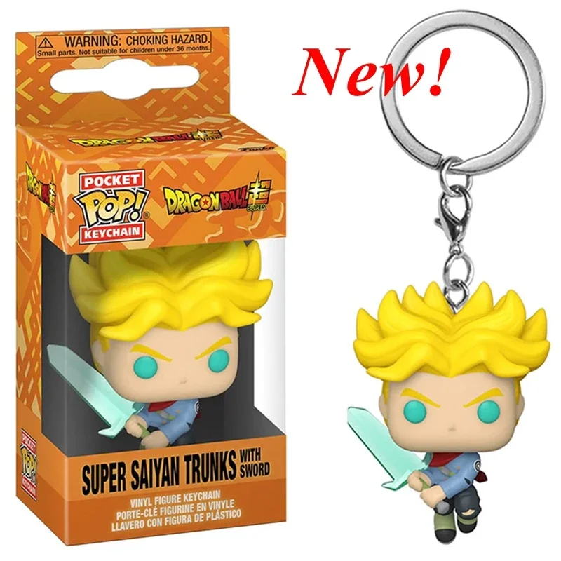 Nuovo Funko Pop Pocket Portachiavi Dragon Ballz Super Saiyan Trunks Con Spada Action Figure Collection Modello Ciondolo Giocattoli Per Regali