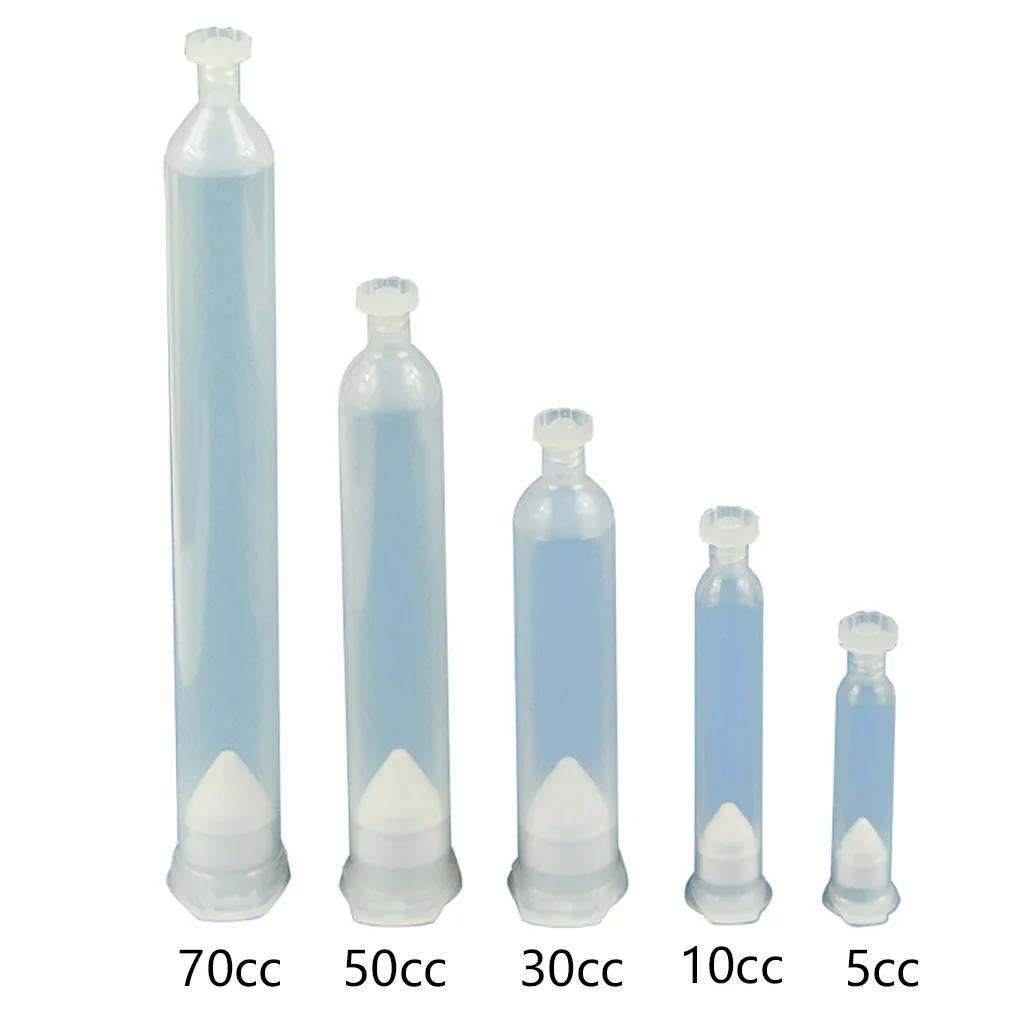 Plastic Industrial Syringe 5CC 10CC 30CC 50CC 70CC Glue Dispensing Barrels Stopper Dispensing Needle Tips Japan Type