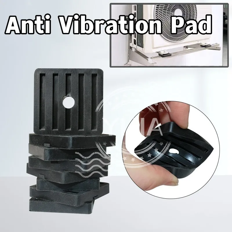 4PCS Square Anti การสั่นสะเทือน Pad เครื่องปรับอากาศยาง Mount Non-SLIP Damper Shock Pads ยกฐานสําหรับชิ้นส่วนเครื่องปรับอากาศ 1