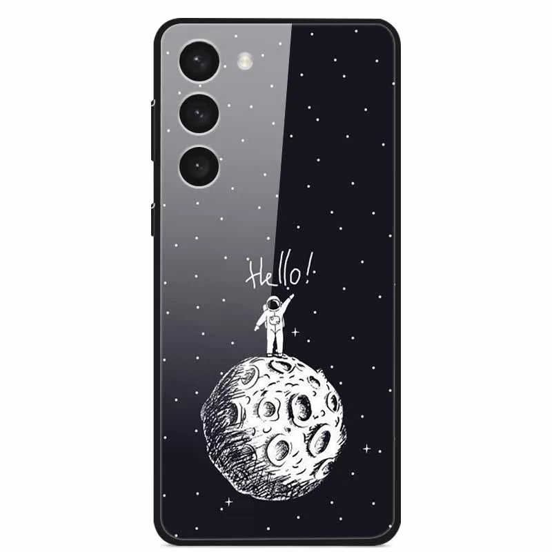 Premium Tempered Glass Case with Space-Themed Design and Enhanced Bumpers