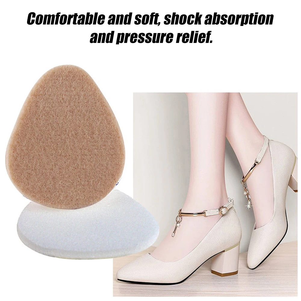 1Pair Metatarsal Felt Feet Pads Insert Foot Cushion Pain Relief Forefoot Support Adhesive Foam Foot Cushion For Men Women