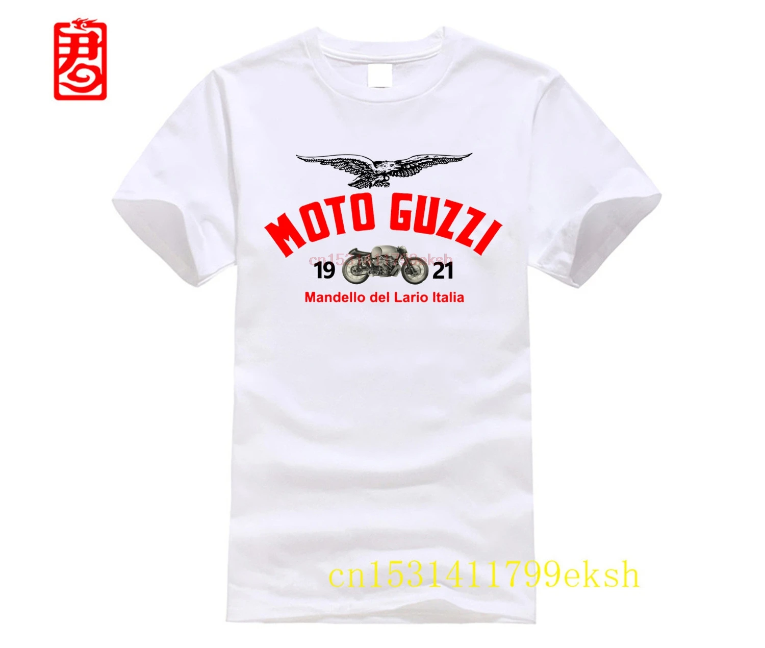 Retro Vintage Biker Moto Guzzi 1921 Image & Logo T-Shirt Di Qualità Premium S - 5Xlmercede