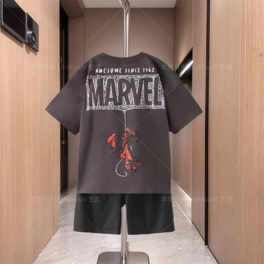 Description Picture 6 of itemBoy Anime Spiderman Summer New Style Children's Clothing Set Boys' T-shirt Shorts Two-piece Set Iconic Brand Kids Casual Sports Set