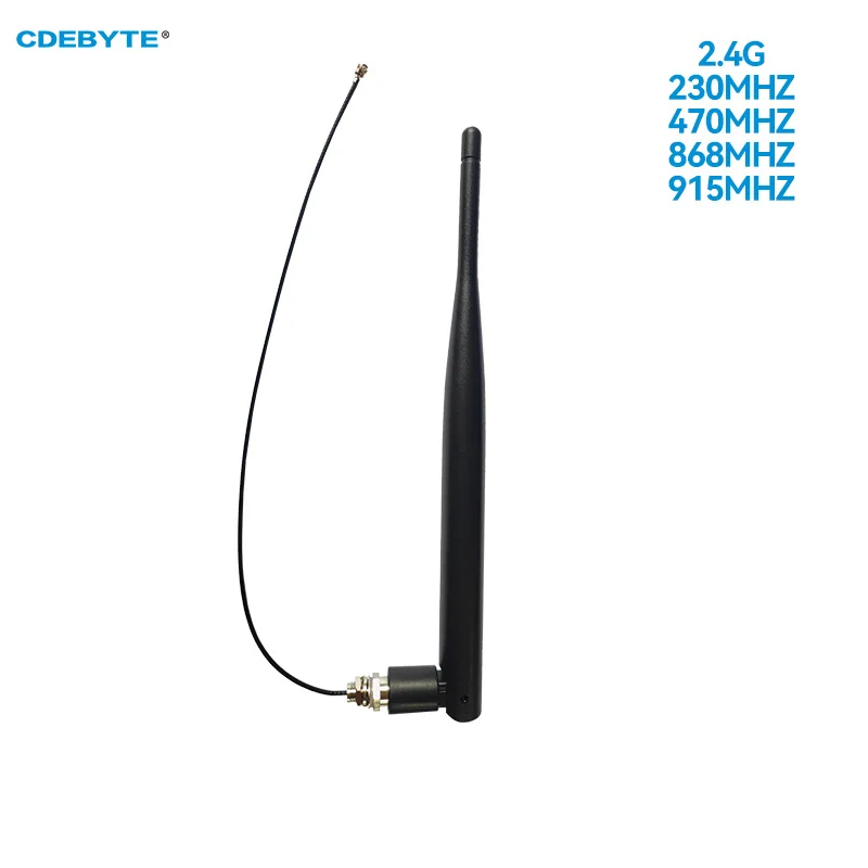 

2PCS Bendable Rubber Rod Antenna CDEBYTE 230/470/868/915MHz IPEX-1 3dBi Wide Frequency Band Small VSWR 90°Foldable Antenna