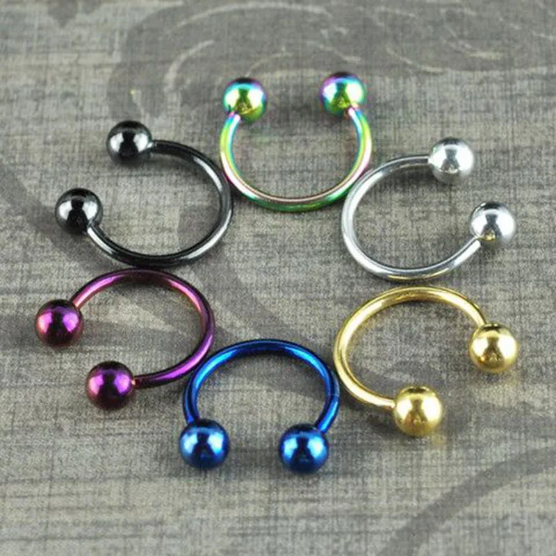 10pcs Stainless Steel C-Clip Hoop Ring Nail Charms Eyebrow Lip Nose Nail  Ring Earring Body Piercing Jewelry Nail Art Decoration - AliExpress