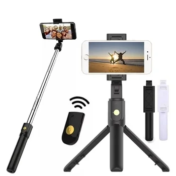 Mini treppiede portatile per selfie Bluetooth, supporto pieghevole per selfie con telecomando per iPhone Huawei OPPO Phone Video Live