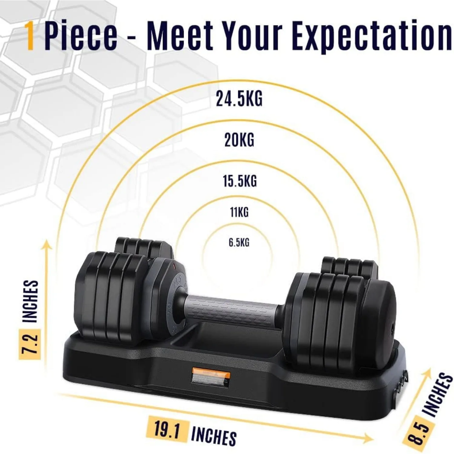 Adjustable 24.5KG Dumbbell Set with Fast Adjust Handle