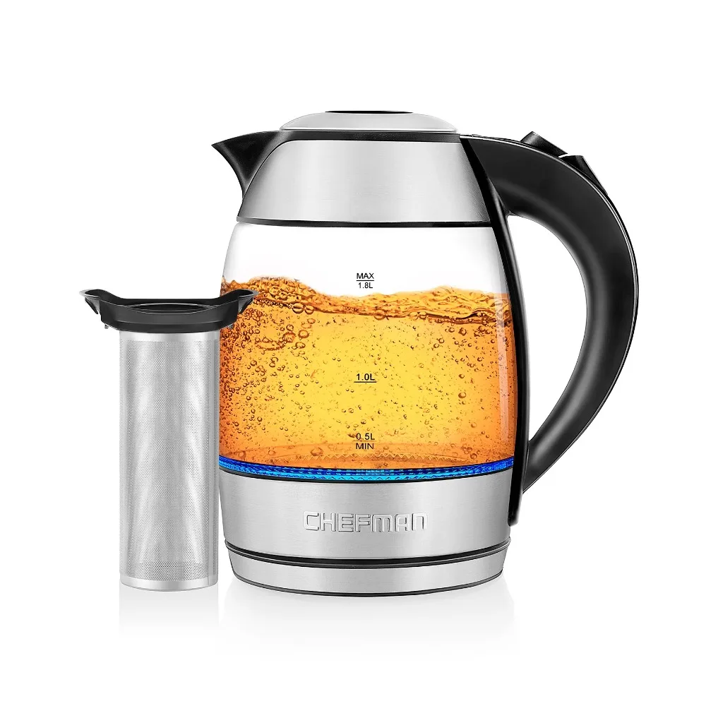 

1.8 Liter Rapid Boil Glass Kettle Stainless Steel