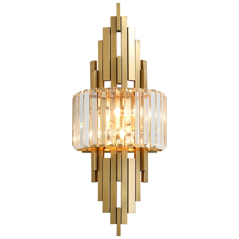 

Modern Luxury Crystal LED Wall Lamp Unique Art Decoration Metal E14 Warm white Bulb Sconces For Foyer Bedside Corridor Staircase