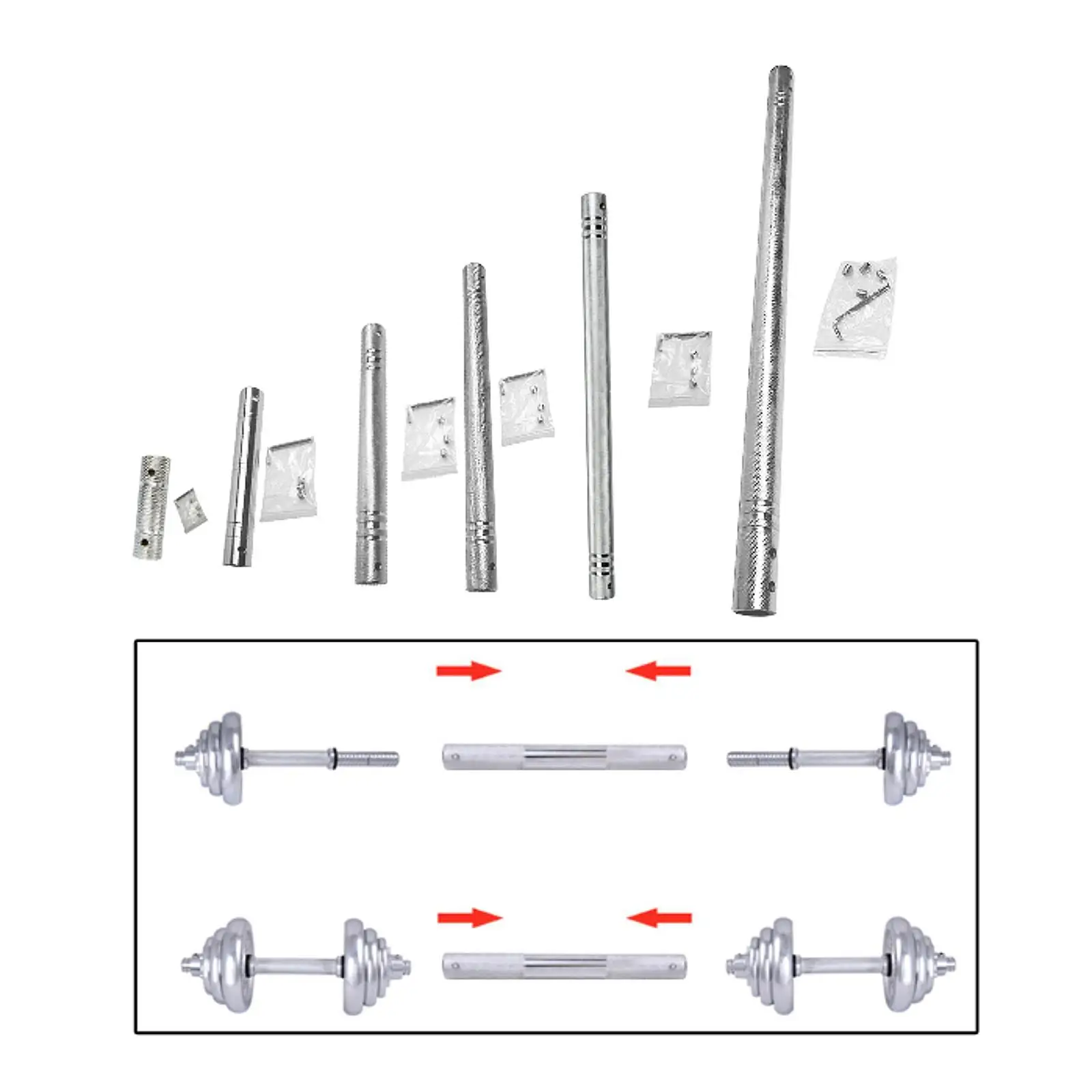 Dumbbell Connecting Rod Men Fitness Attachment for Home Gym Workout Exercise