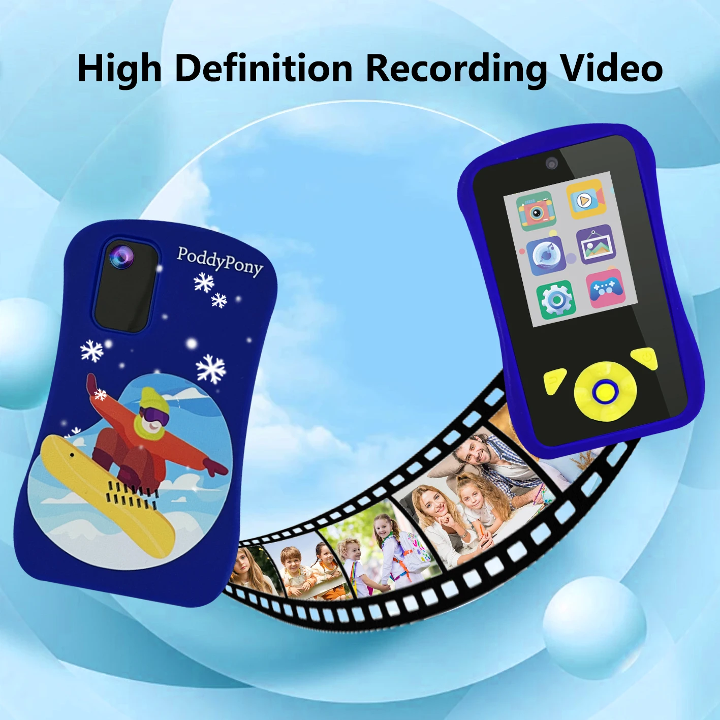 Digital Children's Smart Phone Selfie Camera Educational Story Alphabet MP3 Music Listening Toy Birthday Festival Gift 32G Card