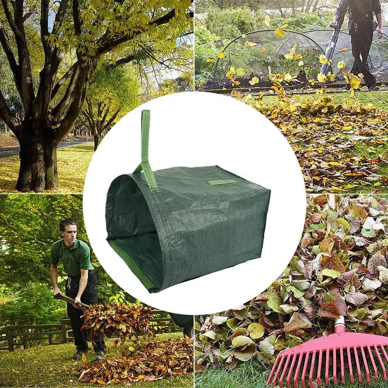 

Foldable Garden Waste Bags Reusable Yard Lawn Leaf Bags Waterproof Garden Refuse Rubbish Bag With Handles for Moss Cutting Hedge