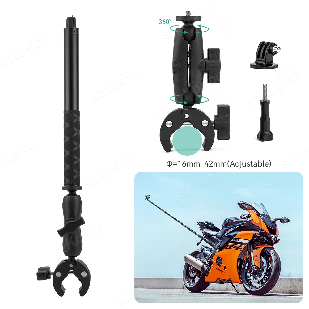 

Bicycle Motorcycle Panoramic Selfie Stick Monopod Mount Handlebar Bracket For Insta360 One X2 X3 GoPro 12 11 10 SJCAM Accessory