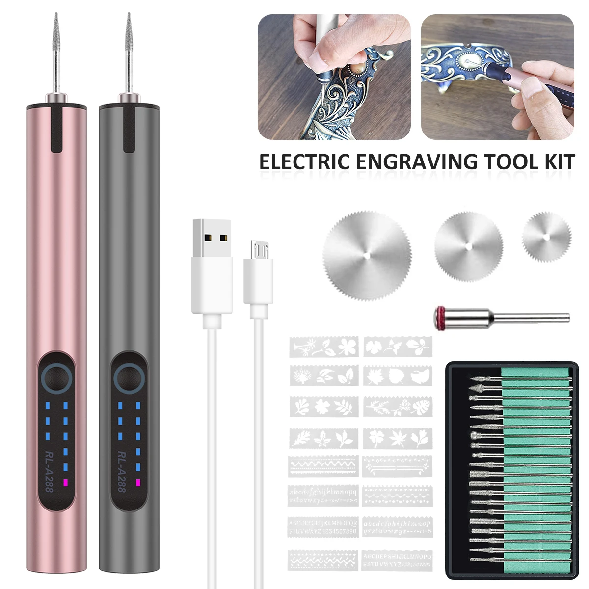 

Electric Engraving Pen Cordless Micro Carving Pen with 3 Adjustable Speed 500MHA Rechargeable Engraver Machine Wireless Etching