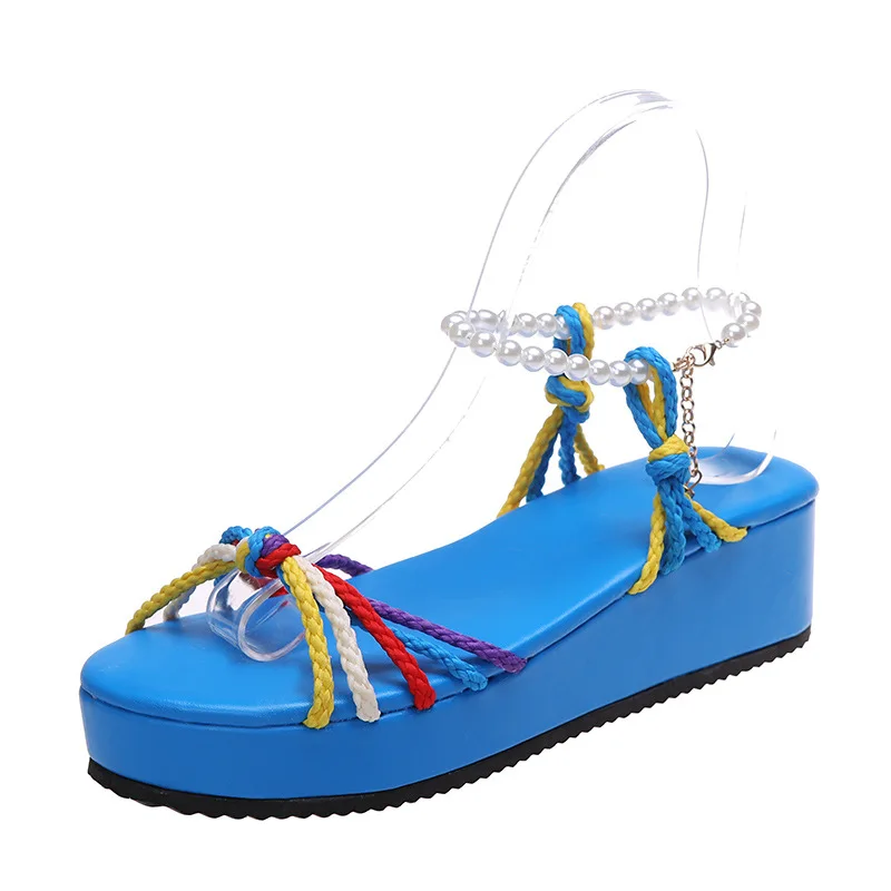 

Women's Wedges Sandals Platform Ladies Shoes Fringe Peep Toes Ankle Strap Female Sandals Woman Sandal 2022 Summer Fashion