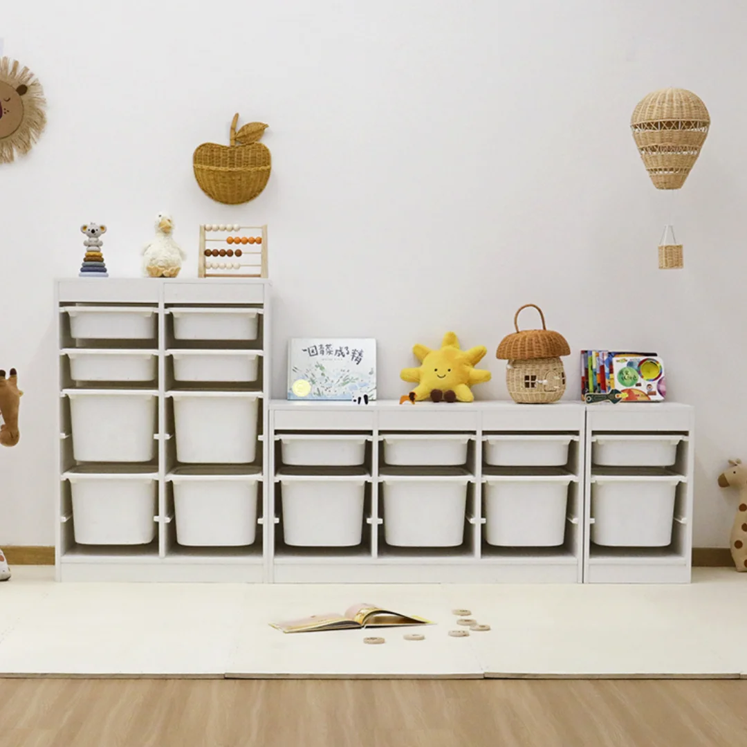 Multifunction Storage Drawer Cabinet Sets For Bedroom Children Toy Books Storage Wood Furniture 3Layers