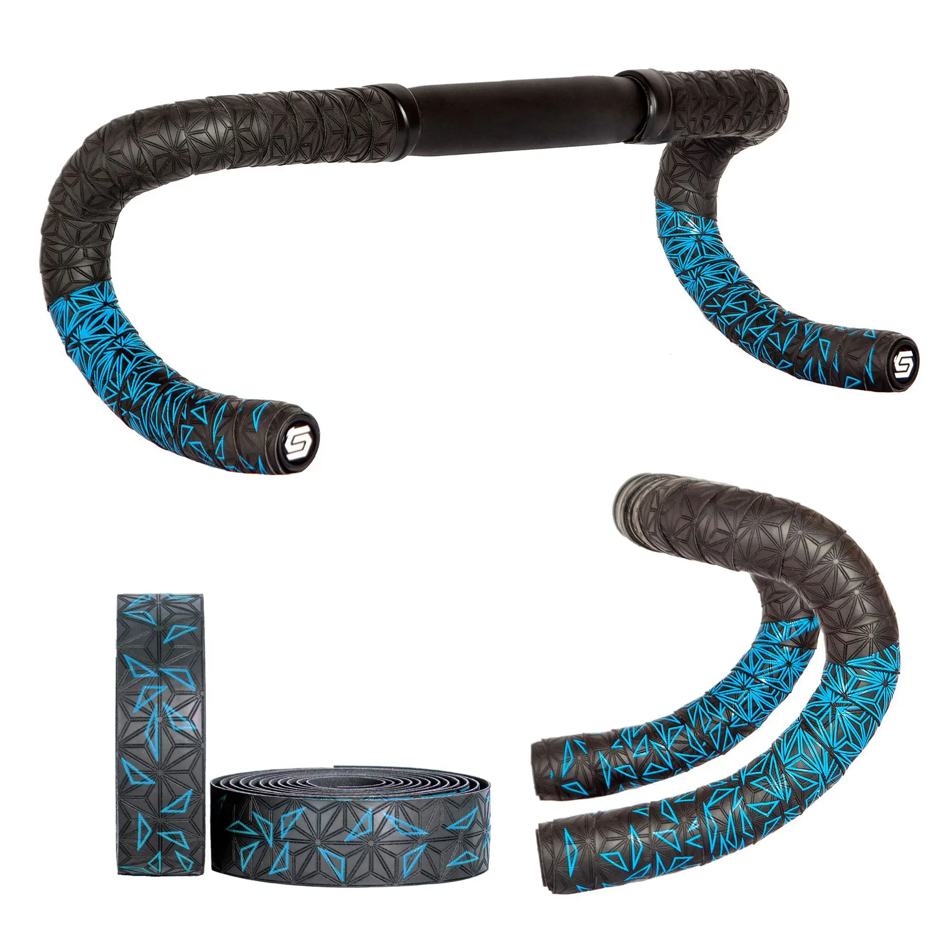 Description Picture 4 of itemRoad Bike Handlebar Tape Soft Anti-Slip PU Shock Bike Handle Bartapes With Bar End Plugs Bicycle Grips Cover Cycling Accessory