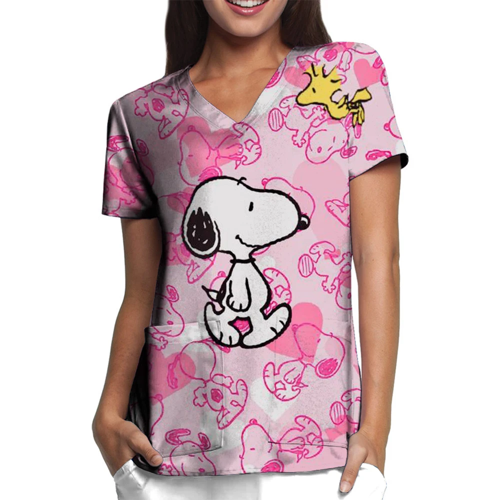 

Женская блузка с V-образным вырезом, с мультяшным принтом