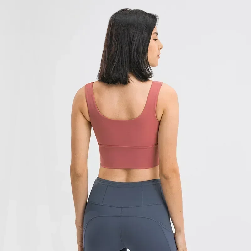 Lemon Women Sports Bra with Chest Pad Shock-proof Running Fitness Training Front Zipper Underwear Fitness Yoga Wear Sports Vest