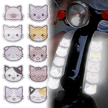 Adesivi per auto riflettenti gatto cartone animato Decalcomanie personalizzate Decorazione per auto elettrica Graffi per il corpo che bloccano adesivi decorativi
