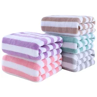 Simple Stripes Absorbent Quick Drying Bath Towel Sets Soft Adults Face Hand Towels Bathroom Microfiber Swim Bath Towels 35x75cm 6