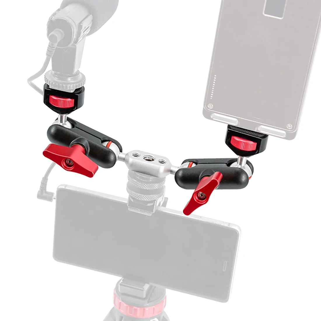 360 Tripod Magic Arm Mount Adapter Dual Ballhead 1/4"Screw Articulating Connecto
