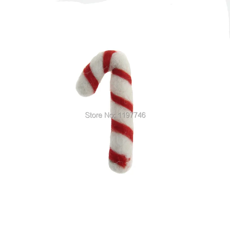 Christmas Pendants for Jewelry making Candy Canes Wool Felt Doll Charm 10pcs cute Woll Craft Ball Charms Handmade Pom Pom Charms