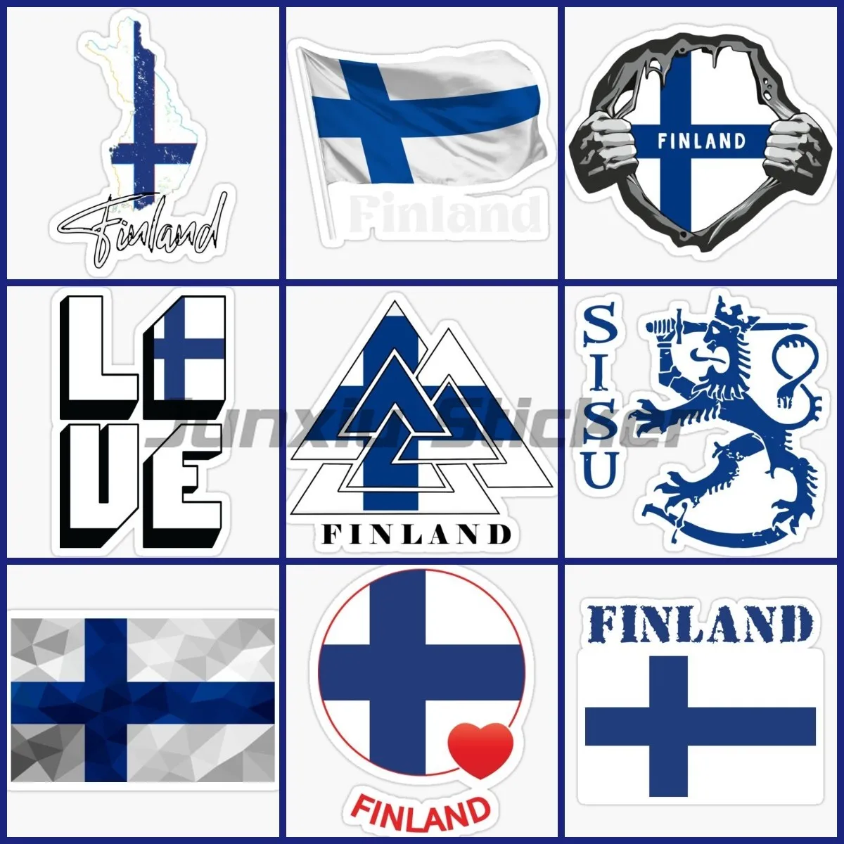 

FIN Finnish Flag Map Lion Stickers Motorcycle Van Bicycle Accessories Truck Window Wall Van Decoration Decals Customizable