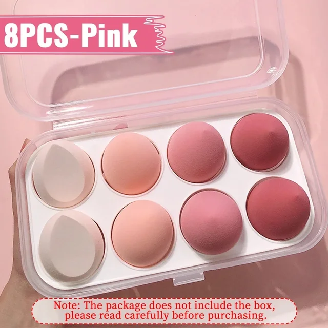 8Pcs Makeup Sponge Powder Puff Dry and Wet Combined Beauty Cosmetic Ball Powder Puff Bevel Cut Make Up Sponge Foundation Tools 7