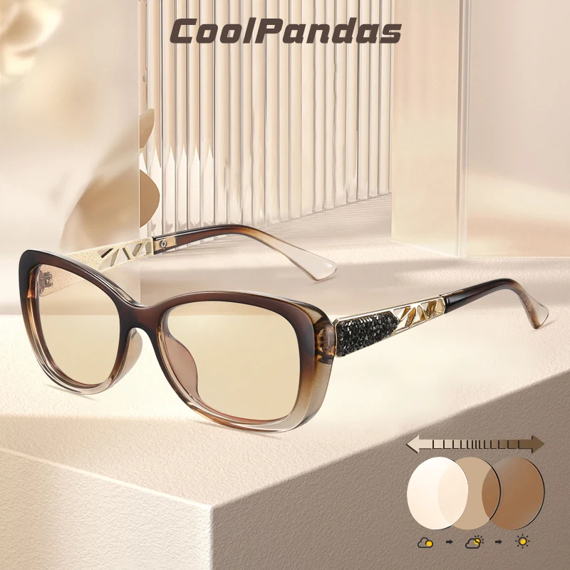 CoolPandas фотохромные солнцезащитные очки для женщин роскошный дизайн женские элегантные поляризационные солнцезащитные очки UV400 Модные очки кошачий глаз