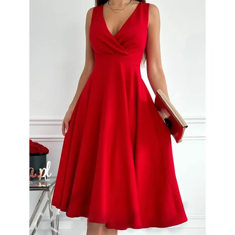 

Элегантные женские платья 2023, летнее облегающее женское офисное платье с V-образным вырезом, женское платье