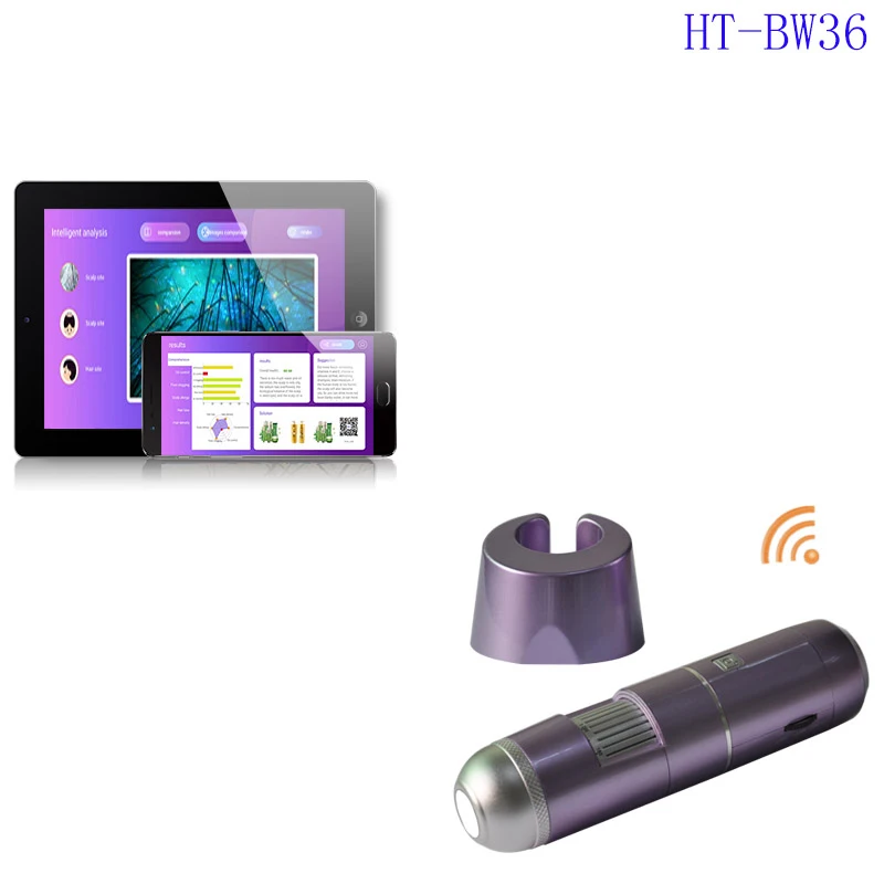 50-200X hair follicle detector instrument AI smart wireless digital microscope wifi scalp and skin management analyzer