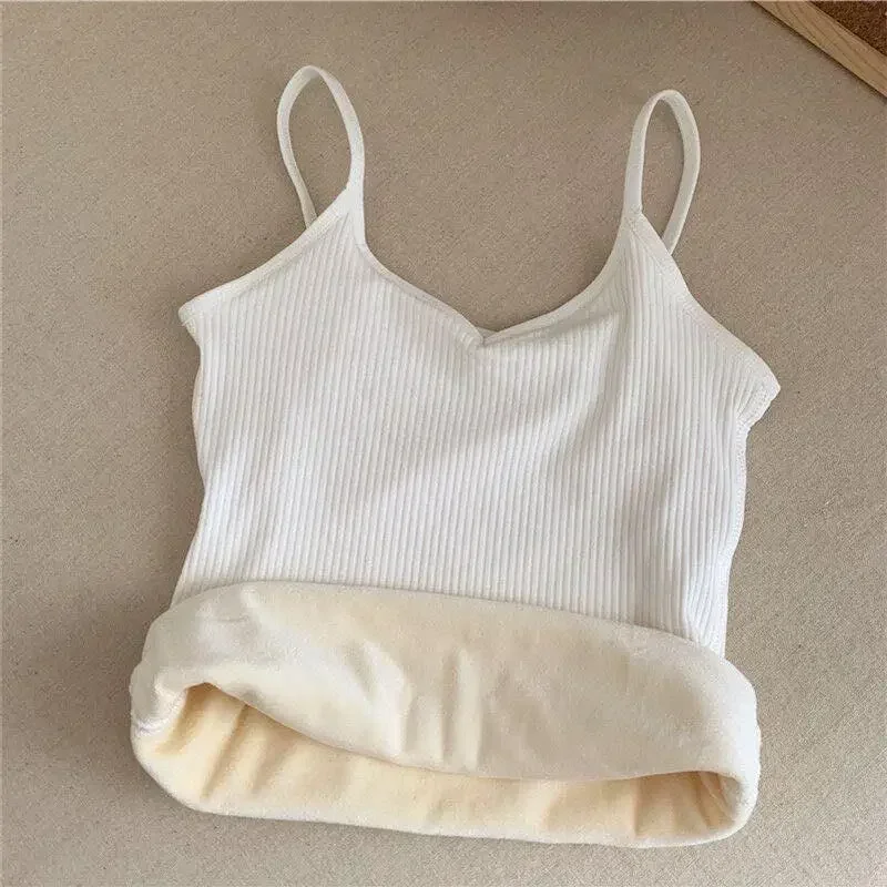 

Sling Thickened Top Vest Underwear Velvet Clothing Inner Women Winter Bottoming Thermal Fashion Warm