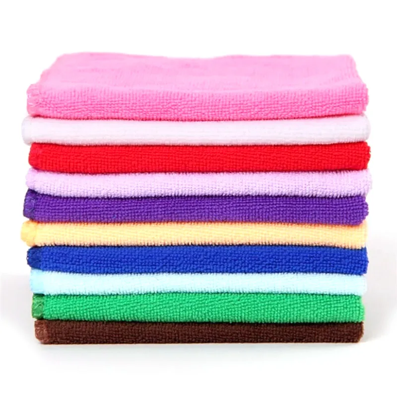 

5Pcs/lot Square Auto Care Soft Microfiber Cleaning Towel Absorbent Car Washing Cloth Home Bathroom Kitchen Towels