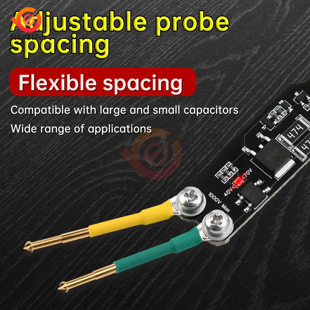 1000V 5000UF Capacitor Discharge Pen Switch Power Supply Repair Discharge Protection Tool With Dual LED 3