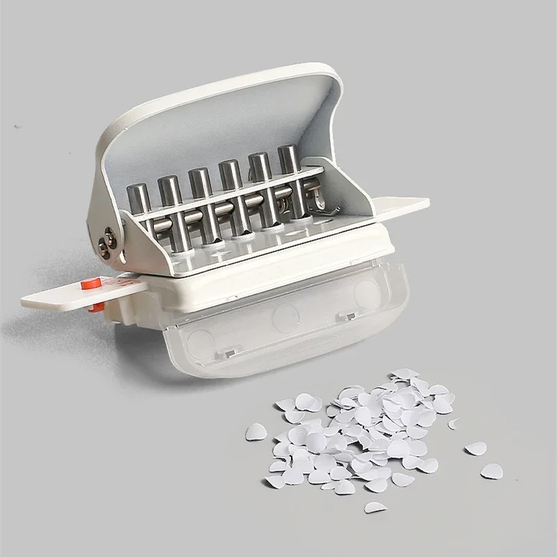 KW-trio 6-Hole Paper Punch Handheld Metal Hole Puncher 5 Sheet Capacity 6mm  for A4 A5 B5 Notebook