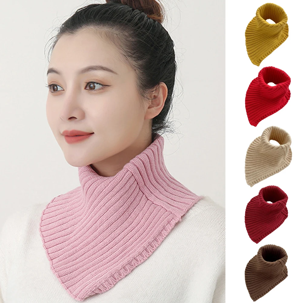 

Women Knitted Fake Collar Scarf Warm Turtleneck Neck Warmer Detachable Winter Windproof Fashion False Scarf Female Neck Brace