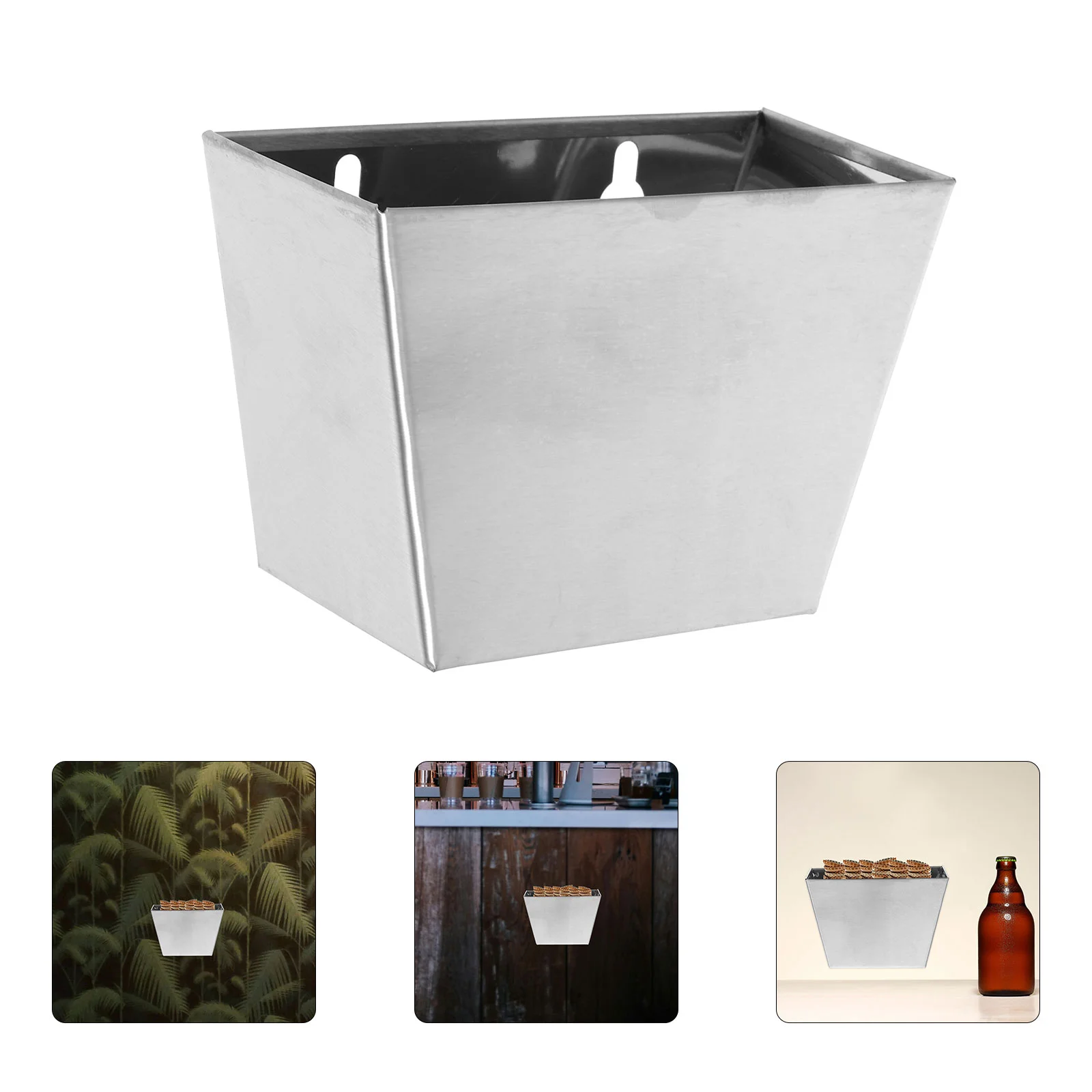 Stainless Steel Bottle Cap Catcher Large Capacity Compact Size for Parties Patios Outdoor Spaces Modern Screw Caps