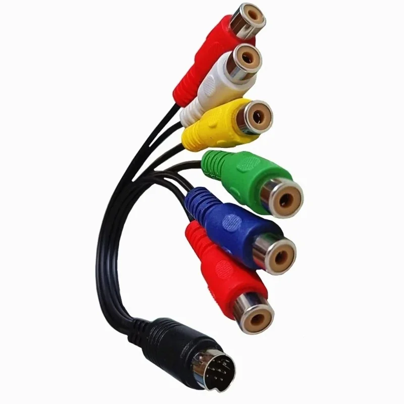 10 Pin S-Video to Female RGB 6 RCA 10 Pin Din S-Video Male Component Cable 30cm for PC HDTV RGB Component Cable