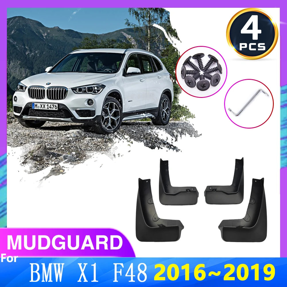 

For BMW X1 F48 2016 2017 2018 2019 MudFlaps 4PCS Set Front And Rear Splash Guards Mud Flap Fender Car Supplies Auto Accessories