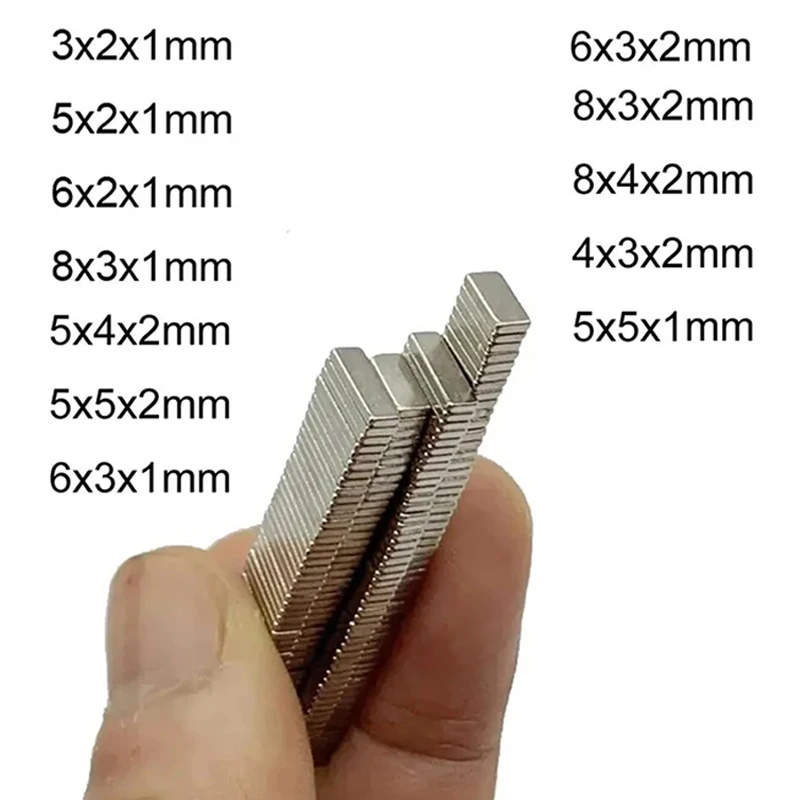 Мощные неодимовые магниты 3x2x1 5x2x1 8x3x1 5x4x2 мм 6*3*2 5*2*1, постоянный магнит NdFeB 6*2*1 8*4*2