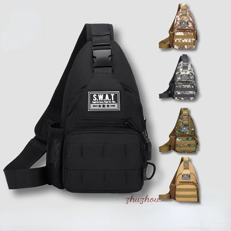 

Уличная тактическая камуфляжная нагрудная сумка с USB-зарядкой, мужской водонепроницаемый рюкзак-почтальонка с отделением для денег