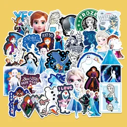 Autocollants princesse la reine des neiges dessin animé, 10/30/50/100 pièces, autocollants pour moto, guitare, réfrigérateur, casque, carnet, jouets, cadeau d'anniversaire 
