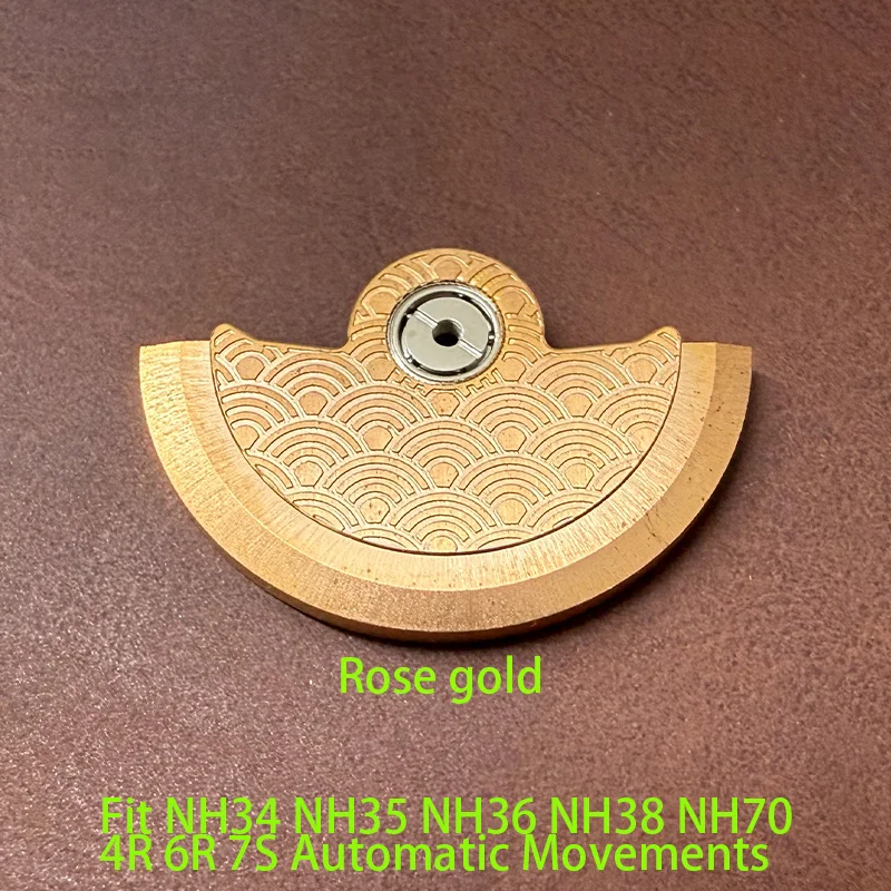 Customized Automatic Hammer Rose Gold Black Blue Silver Gold Watch Rotor Parts