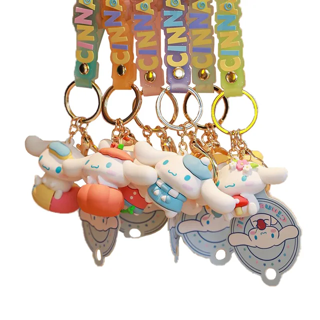 Kawaii Sanrios Anime Cinnamoroll Kuromi Mymelody Cute Cartoon Pvc Keychain Kids Bag Pendant Car Key Chain Accessories Toys Gift 1