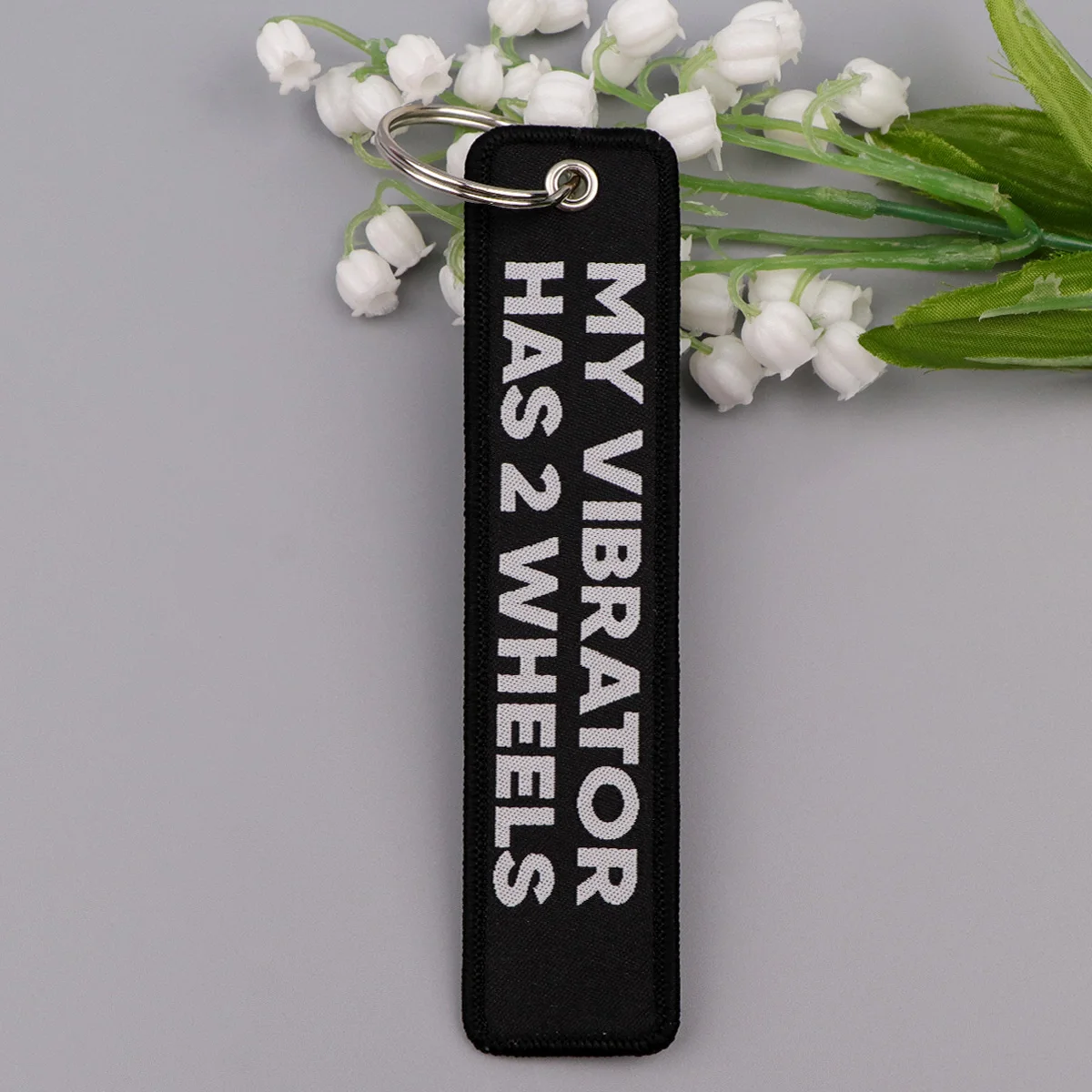 Humorous Embroidered Keychain - Key Ring Holder Accessory and Gift
