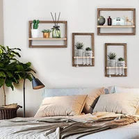 Étagères murales flottantes en bois, étagère suspendue pour rangement mural, décor rustique de ferme pour chambre à coucher, salle de bains, salon, cuisine 2