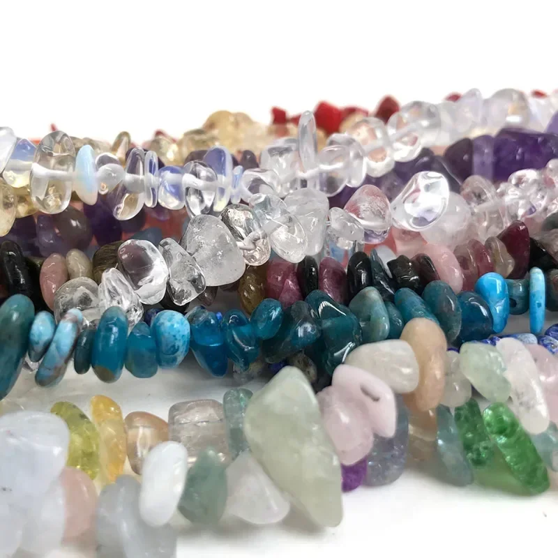 Natural Stone Beads for Jewelry Making - Irregular Crystal Quartz Gravel Beads, 16-Inch Strand